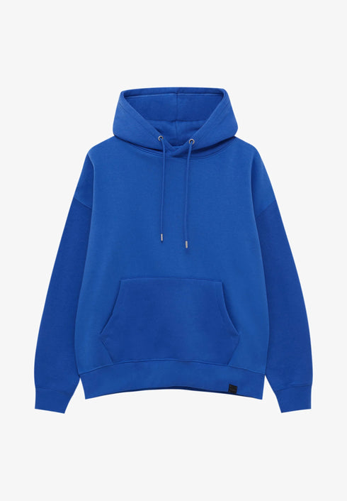 PULL & BEAR BASIC HOODIE UNISEX | BLUE DENIM